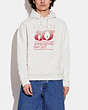 COACH®,80TH ANNIVERSARY HOODIE IN ORGANIC COTTON,cotton,Antique White,Scale View