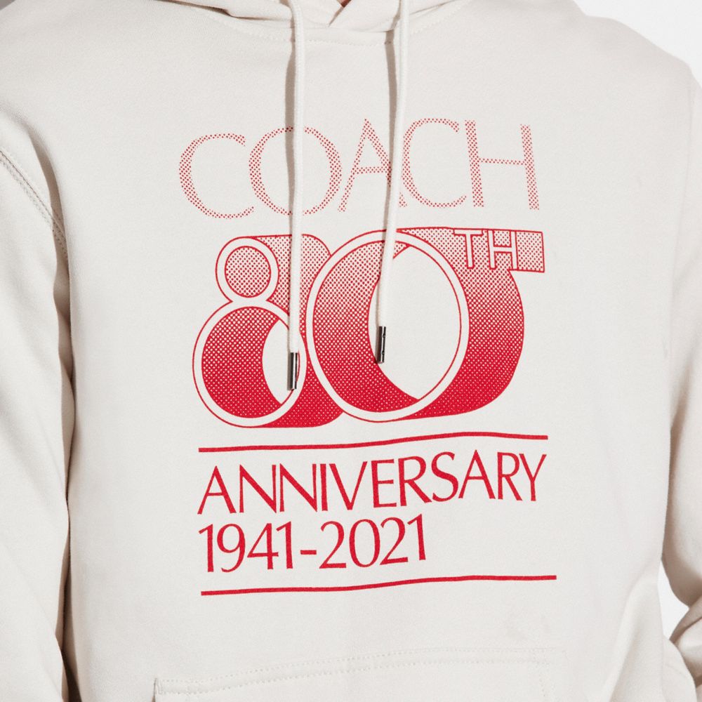 COACH®,80 Th Anniversary Hoodie In Organic Cotton,,Detail View