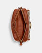 COACH®,STUDIO CAMERA BAG 18 IN SIGNATURE TEXTILE JACQUARD WITH VARSITY STRIPE,Jacquard/Smooth Leather,Mini,Cocoa/Orange Multi,Inside View,Top View