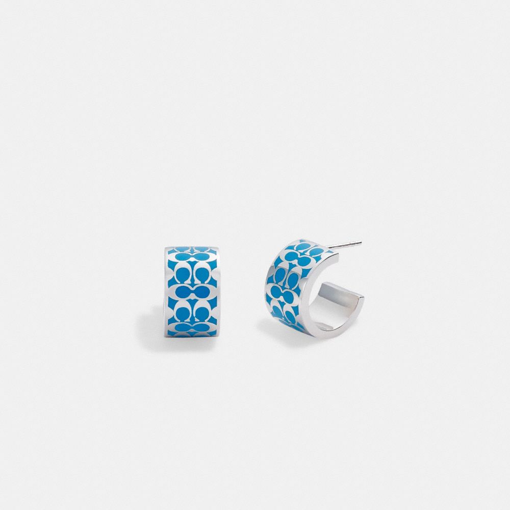 Signature Enamel Huggie Earrings, ProductTile