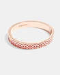 COACH®,SIGNATURE ENAMEL BANGLE,Brass,Red/Rose Gold,Front View