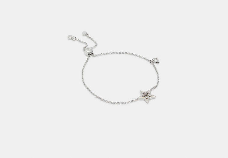 COACH®,PAVE STAR SLIDER BRACELET,n/a,Silver,Front View