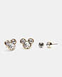COACH®,DISNEY MICKEY MOUSE X KEITH HARING STUD EARRINGS SET,Brass,Black Multicolor,Front View