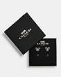 COACH®,DISNEY MICKEY MOUSE X KEITH HARING STUD EARRINGS SET,Brass,Black Multicolor,Inside View,Top View