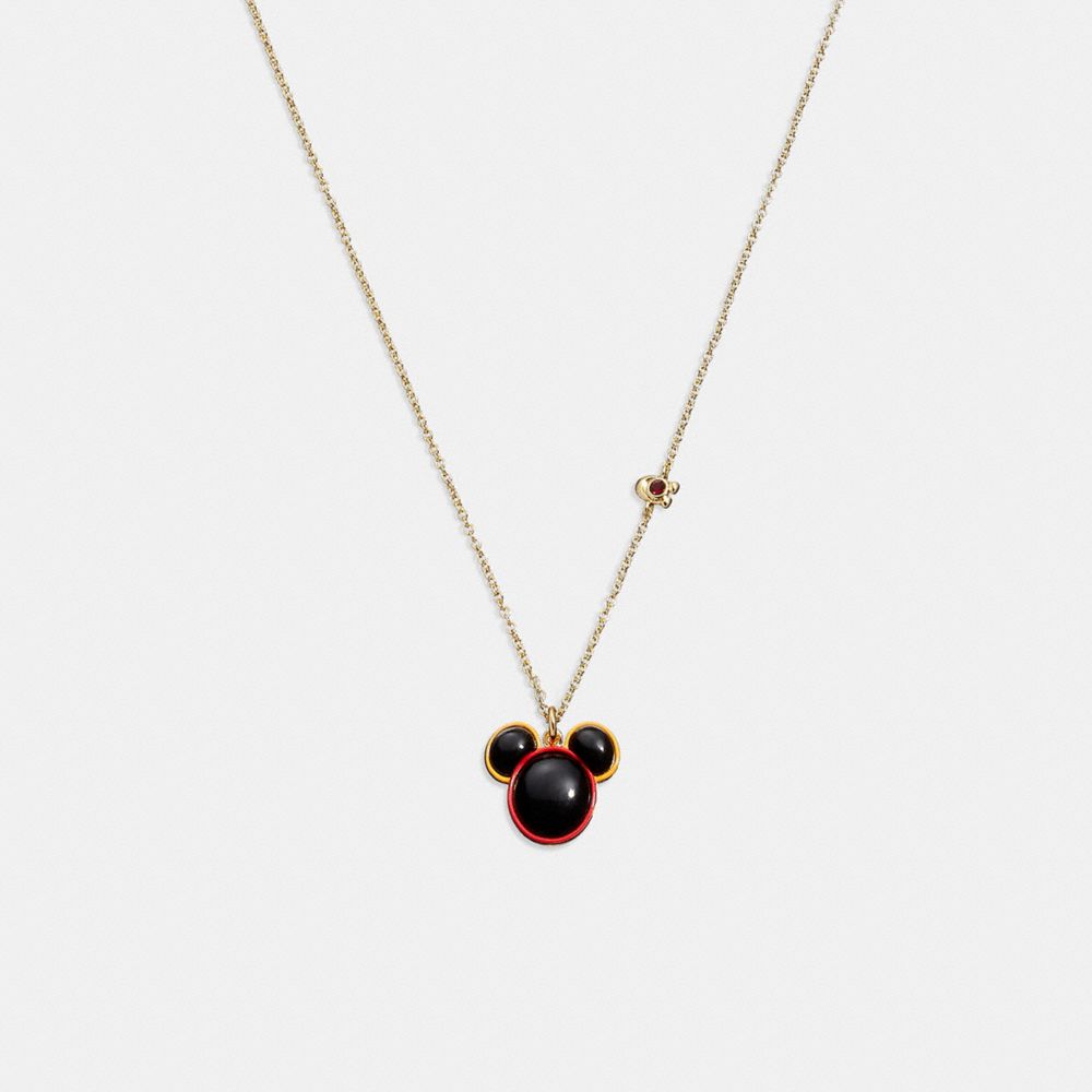 COACH®,DISNEY MICKEY MOUSE X KEITH HARING NECKLACE,Gold,Front View