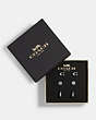 COACH®,SIGNATURE STUD EARRINGS SET,Silver,Front View