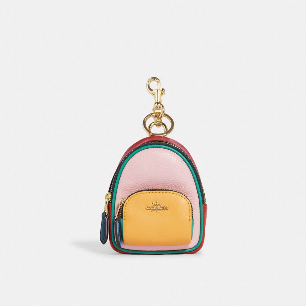 COACH®  Mini Court Backpack Bag Charm In Colorblock Signature Canvas