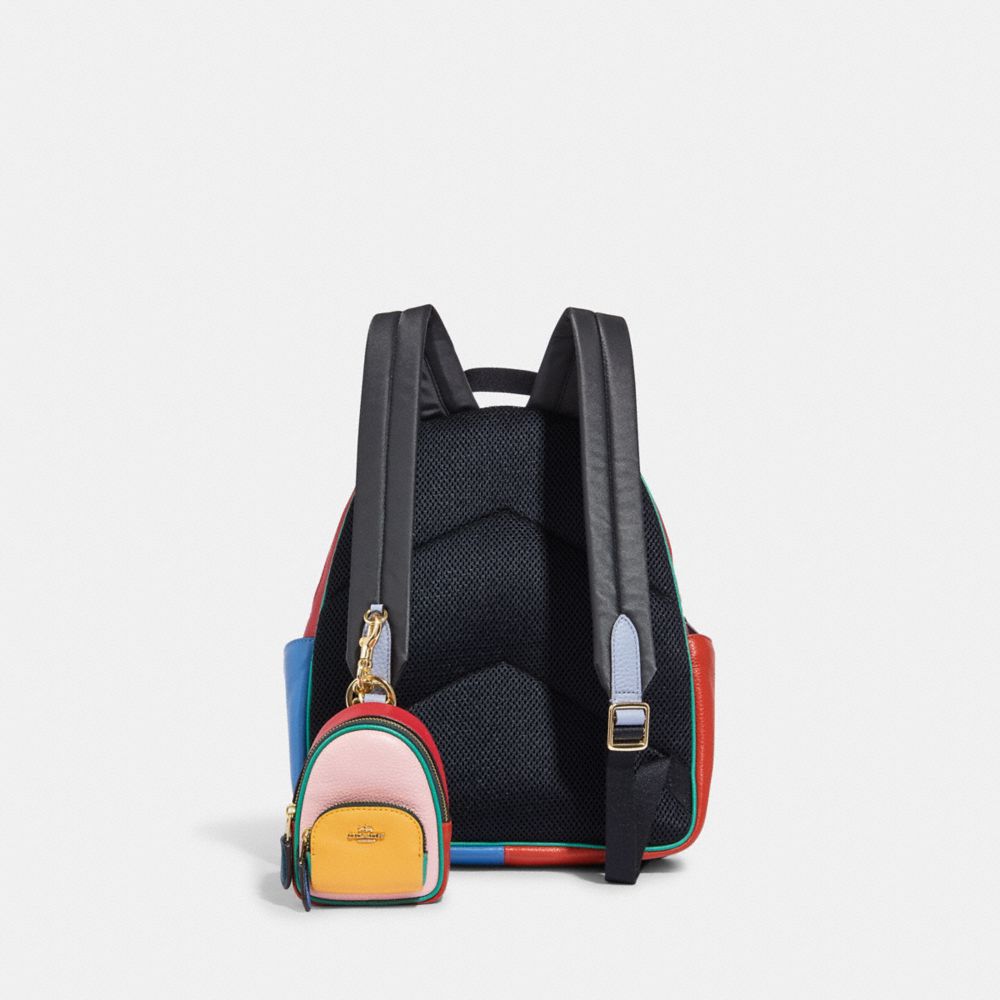 Mini Court Backpack Bag Charm In Colorblock