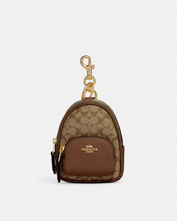COACH®  Mini Court Backpack Bag Charm In Signature Canvas