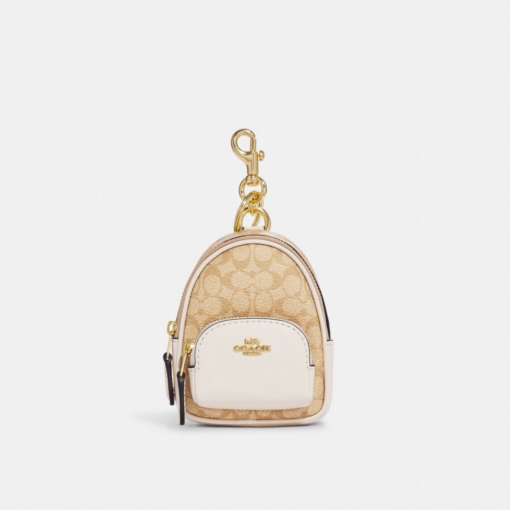 Coach Mini Court Backpack Bag Charm In Signature Canvas - C7803 