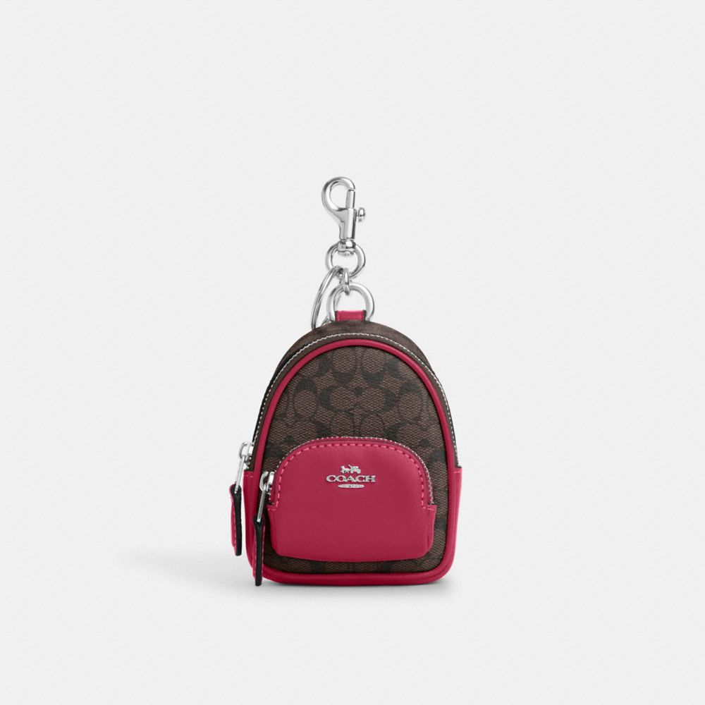 Mini Court Backpack Bag Charm In Signature Canvas