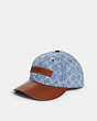 COACH®,SIGNATURE DENIM BASEBALL CAP,cotton,Indigo Sig C,Front View