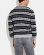 COACH®,SIGNATURE SWEATER,Wool/Cotton,Charcoal Grey,Scale View