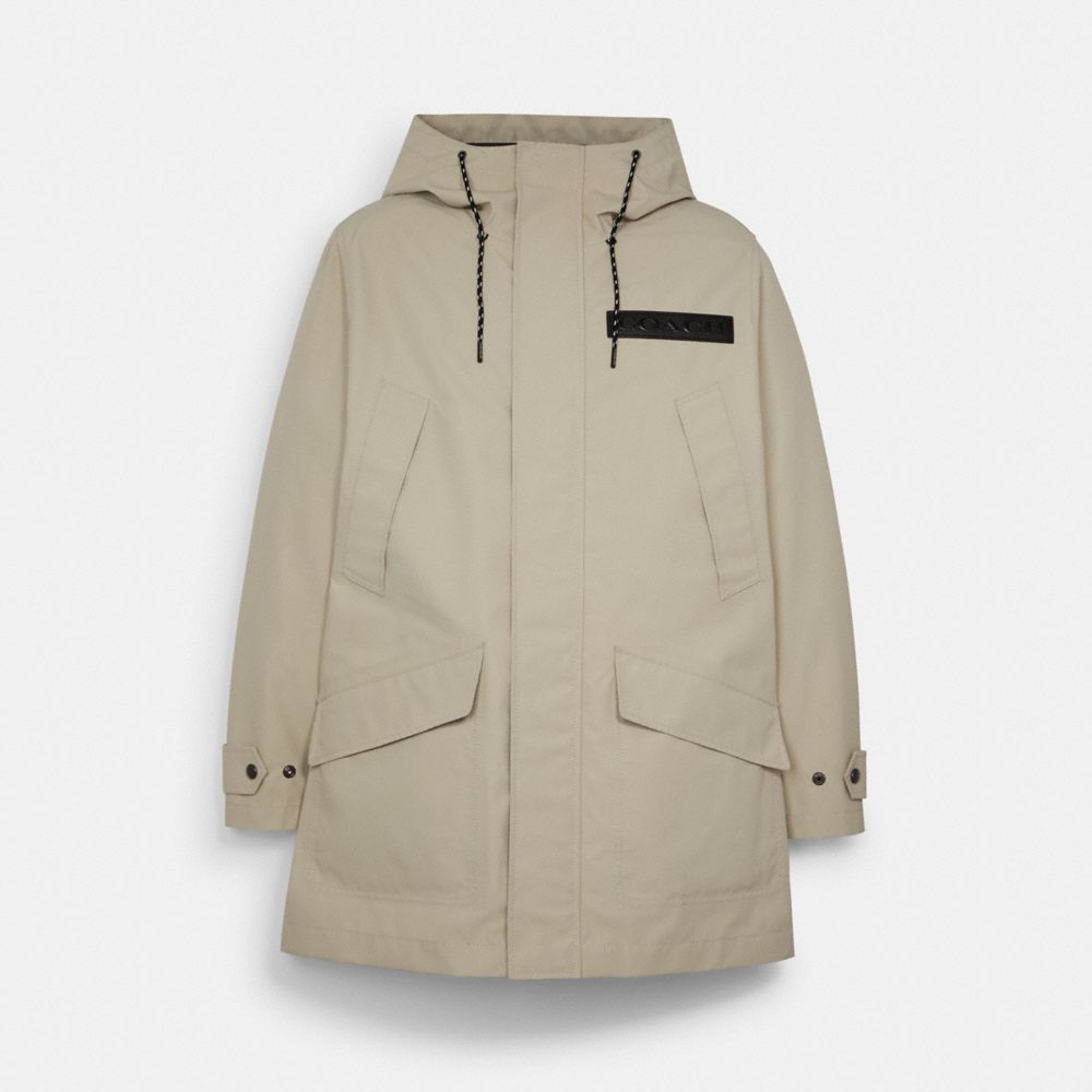 COACH®,LAYER PARKA,Stone,Front View