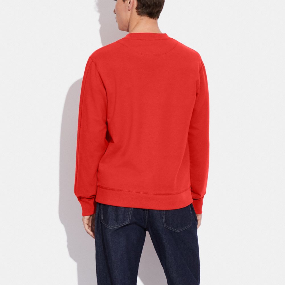 COACH®,Lounge Crewneck Sweatshirt,Red,Scale View