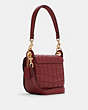 COACH®,KLEO SHOULDER BAG 17 WITH QUILTING,Nappa leather,Small,Gold/Cherry,Angle View