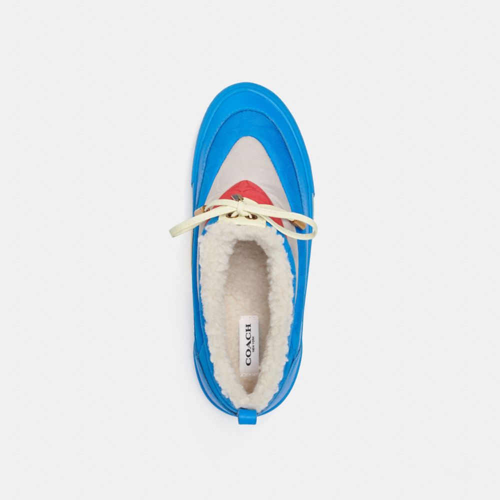 COACH®,BASKETS DE NEIGE CITYSOLE SKATE,Nylon,Bleu Aster Signature,Inside View,Top View