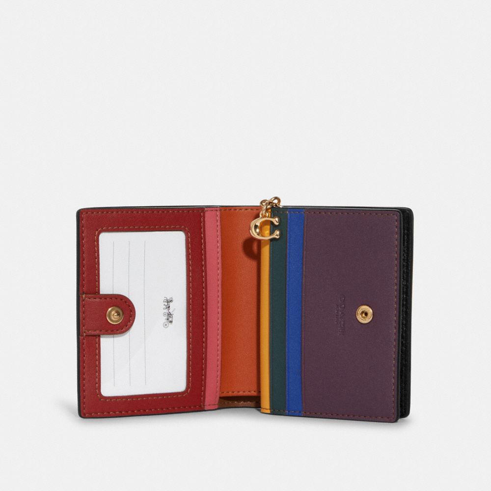 Snap Wallet With Rainbow Colorblock Interior