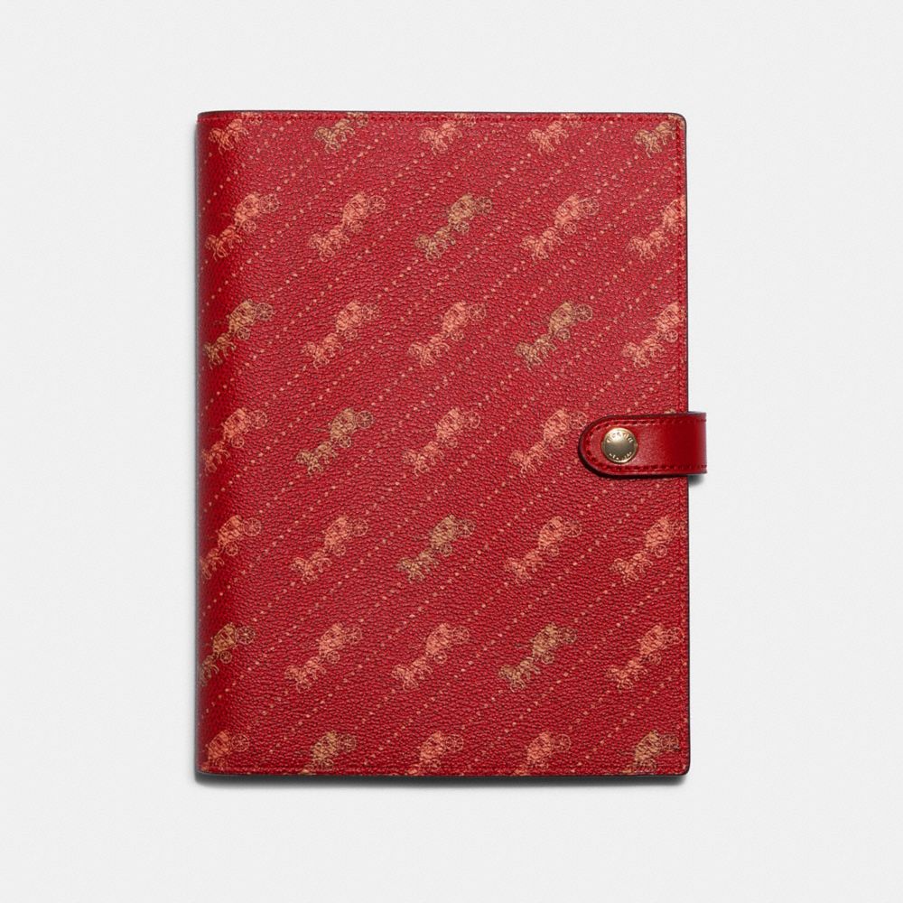 Notebook With Diagonal Horse And Carriage Print