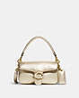 COACH®,PILLOW TABBY SHOULDER BAG 18,Smooth Leather,Mini,Brass/Metallic Soft Gold,Front View