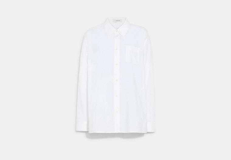 COACH®,CLASSIC SHIRT,cotton,White,Front View
