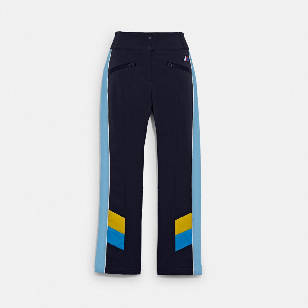 COACH®,SKI PANTS,Polyester,Navy,Front View