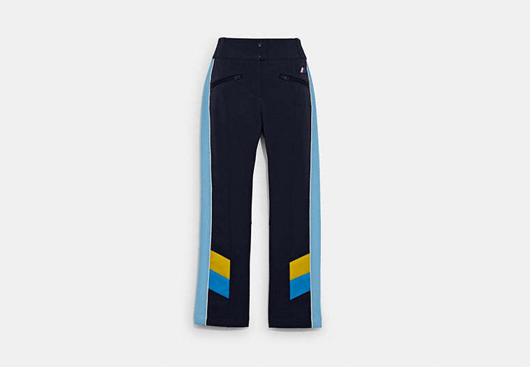 COACH®,SKI PANTS,Polyester,Navy,Front View