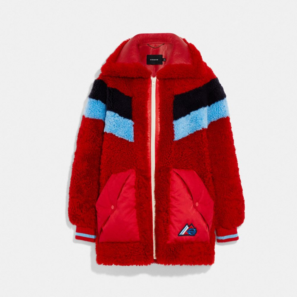 COACH® | Colorblocked Ski Shearling Jacket