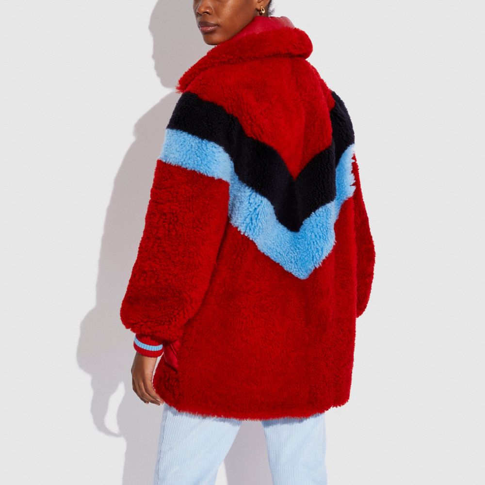 COACH® | Colorblocked Ski Shearling Jacket