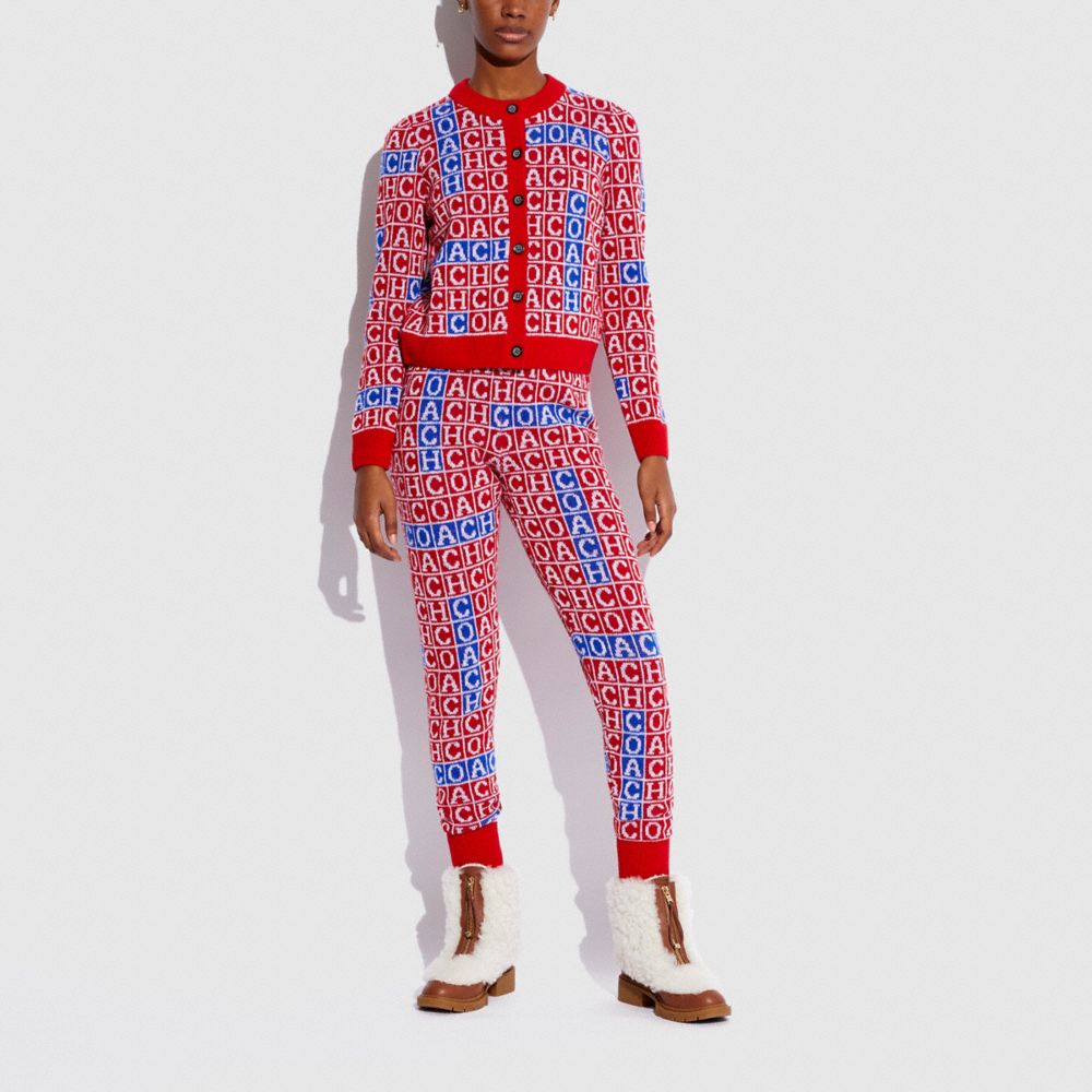 COACH®,Crossword Cardigan,,Scale View