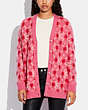 COACH®,LUNAR NEW YEAR CARDIGAN,Wool/Mohair,Pink,Scale View