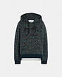 COACH®,EMBROIDERED HORSE AND CARRIAGE HOODIE IN ORGANIC COTTON,cotton,Black,Front View