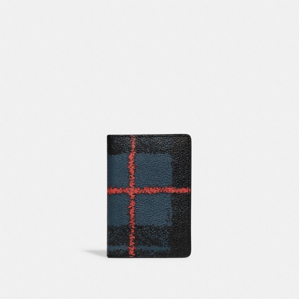 Complimentary Card Wallet With Window Pane Plaid Print