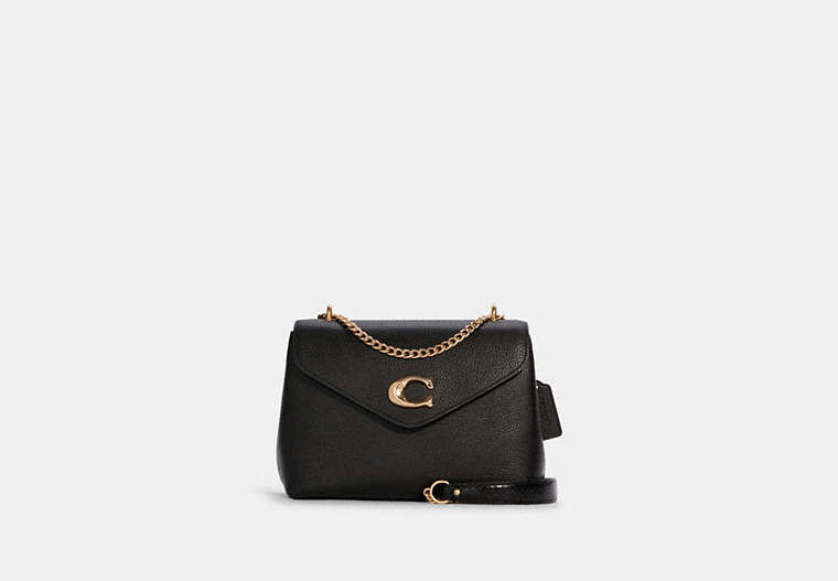 COACH®,TAMMIE SHOULDER BAG,Pebble Leather,Medium,Gold/Black,Front View