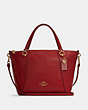 COACH®,KACEY SATCHEL IN COLORBLOCK WITH HEART CHARM,Gold/1941 Red Multi,Front View