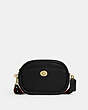 COACH®,CAMERA BAG,Pebbled Leather,Medium,Brass/Black,Front View