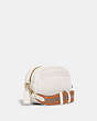COACH®,CAMERA BAG,Pebbled Leather,Medium,Brass/Chalk,Angle View