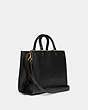 COACH®,ROGUE BAG,Pebble Leather/Smooth Leather,Large,Brass/Black,Angle View