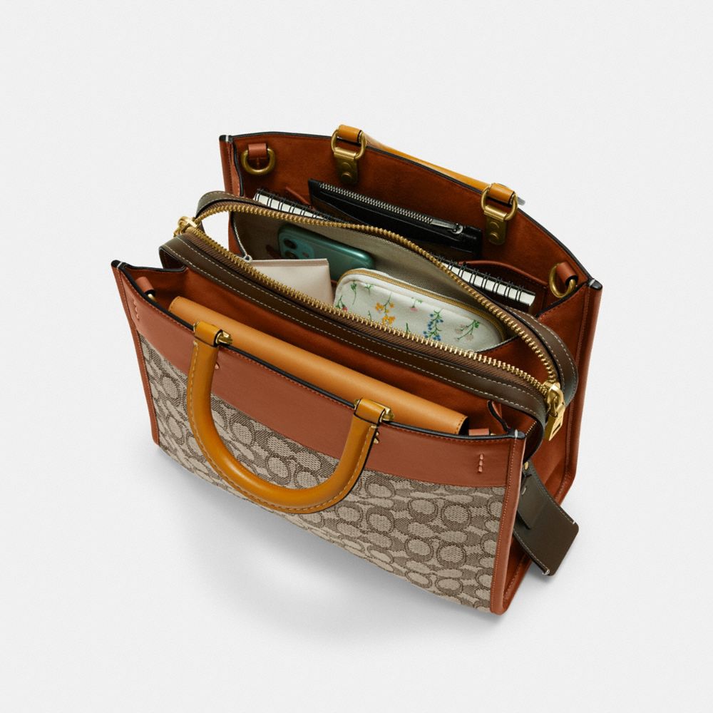 COACH®,Rogue Bag In Signature Textile Jacquard,,Inside View, Top View