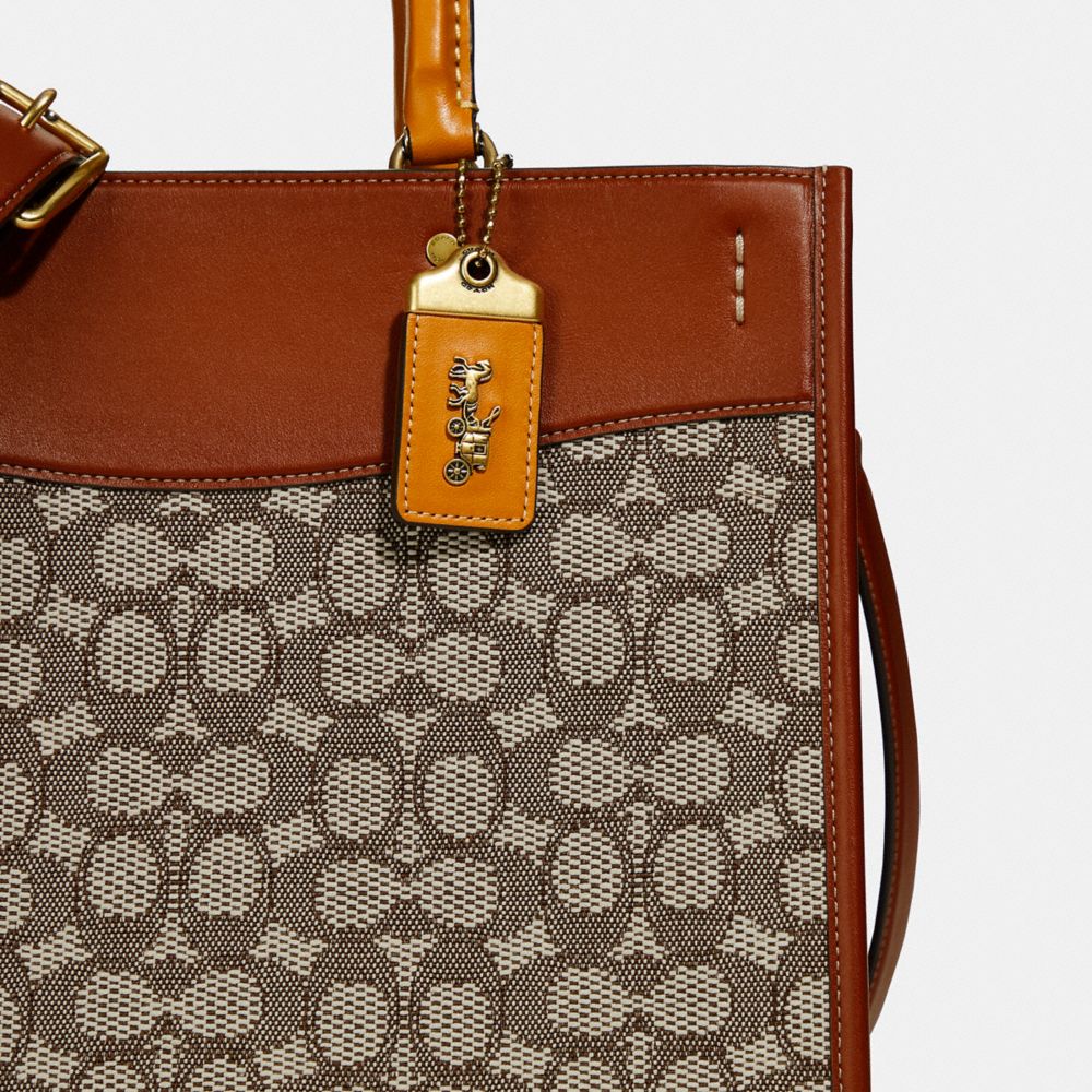 ❤️ Coach Signature Textile Jacquard Micro Rogue Cocoa Burnished Amb  Crossbody