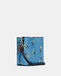 COACH®,MINI TOWN BUCKET BAG WITH FLORAL BOW PRINT,Canvas/Smooth Leather,Small,Silver/Blue Multi,Angle View