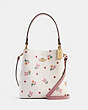 COACH®,SMALL TOWN BUCKET BAG WITH HEART PETAL PRINT,Medium,Gold/Chalk Multi,Front View