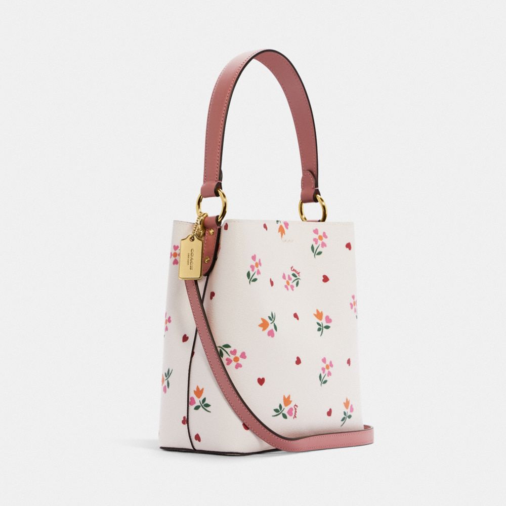 Small Town Bucket Bag With Heart Petal Print