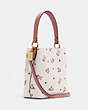 COACH®,SMALL TOWN BUCKET BAG WITH HEART PETAL PRINT,Medium,Gold/Chalk Multi,Angle View