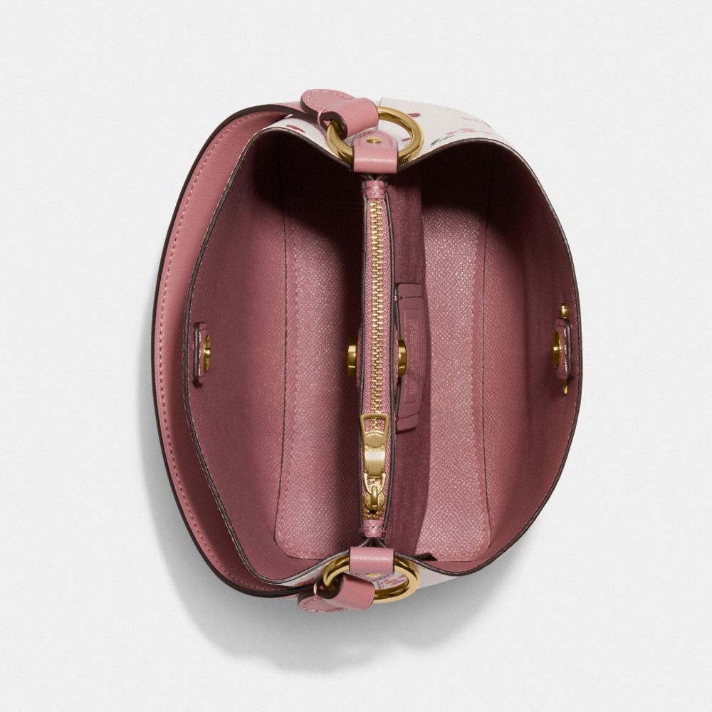 Petit sac seau Town avec imprimé coeur et pétale