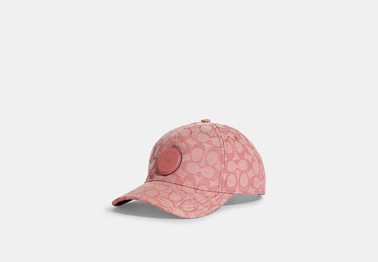 COACH®,BASEBALL HAT IN SIGNATURE JACQUARD,Taffy,Front View