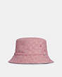 COACH®,REVERSIBLE BUCKET HAT IN SIGNATURE JACQUARD,Pink Blue,Front View