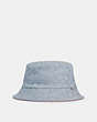 COACH®,REVERSIBLE BUCKET HAT IN SIGNATURE JACQUARD,Pink Blue,Angle View