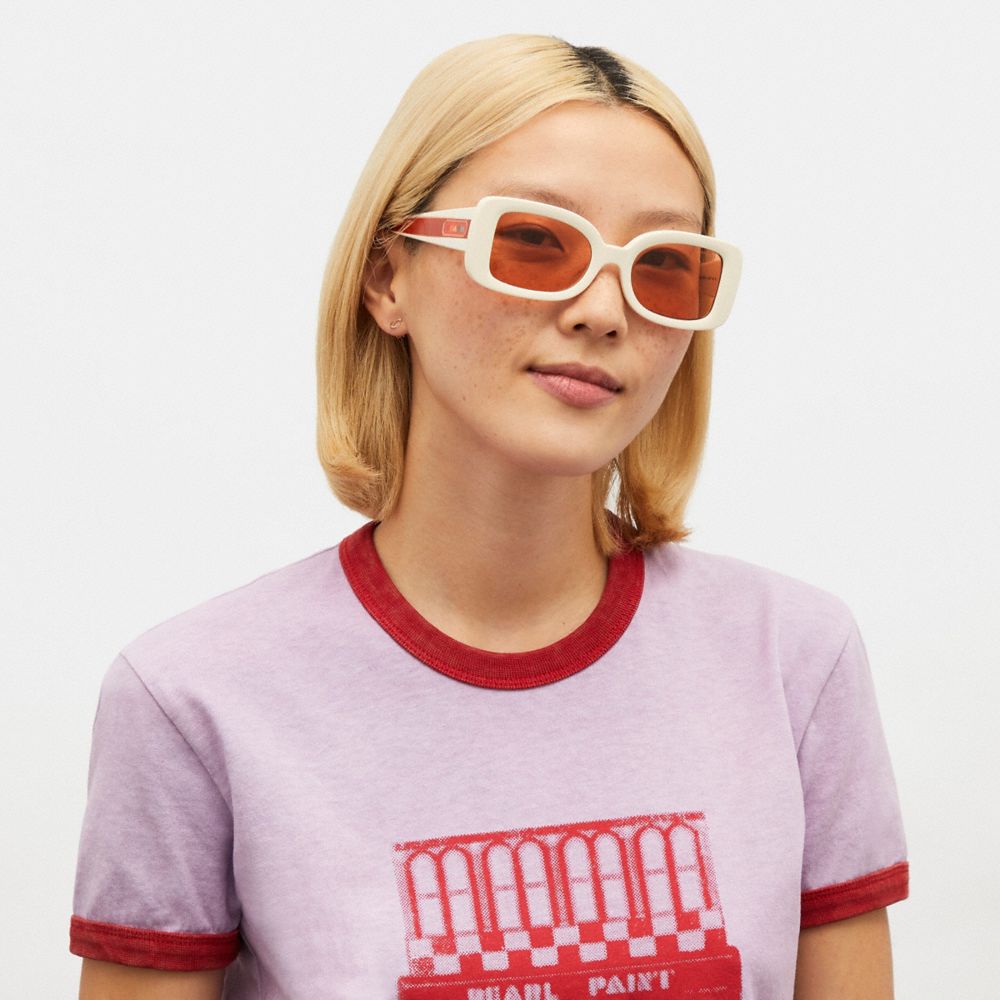 COACH®,バッジ レクタングル フレーム サングラス,アイウェア,