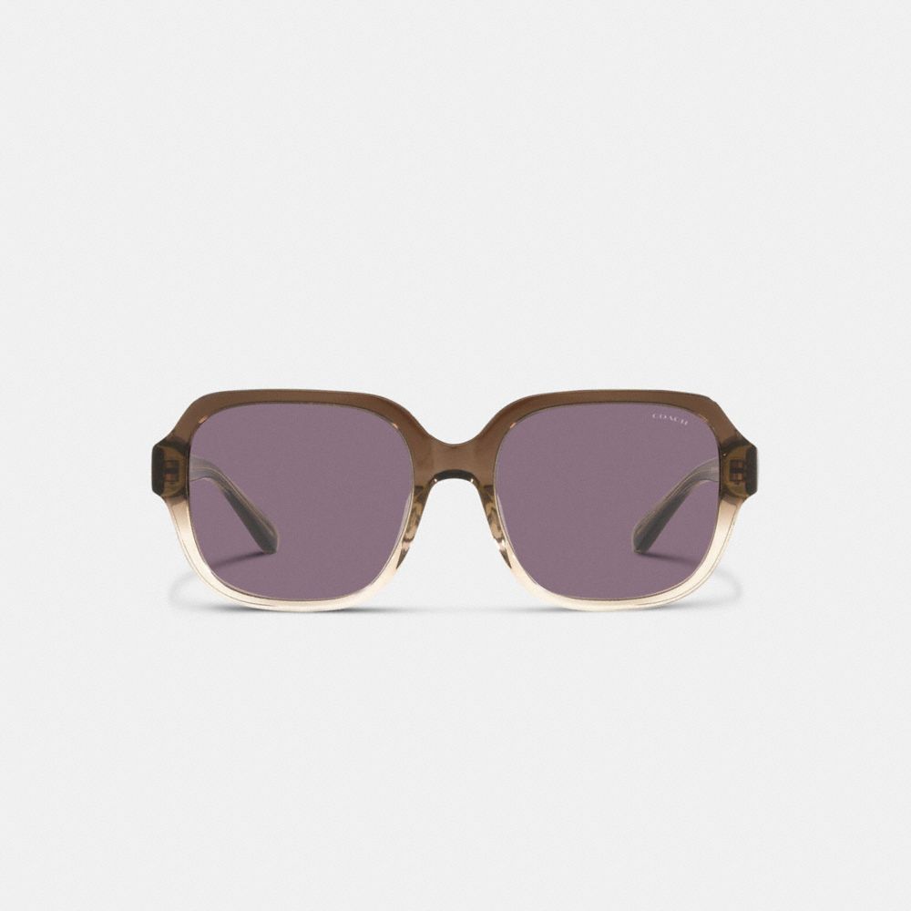 COACH®,SQUARE SUNGLASSES,Trans Brown Grad/ Navy,Inside View,Top View
